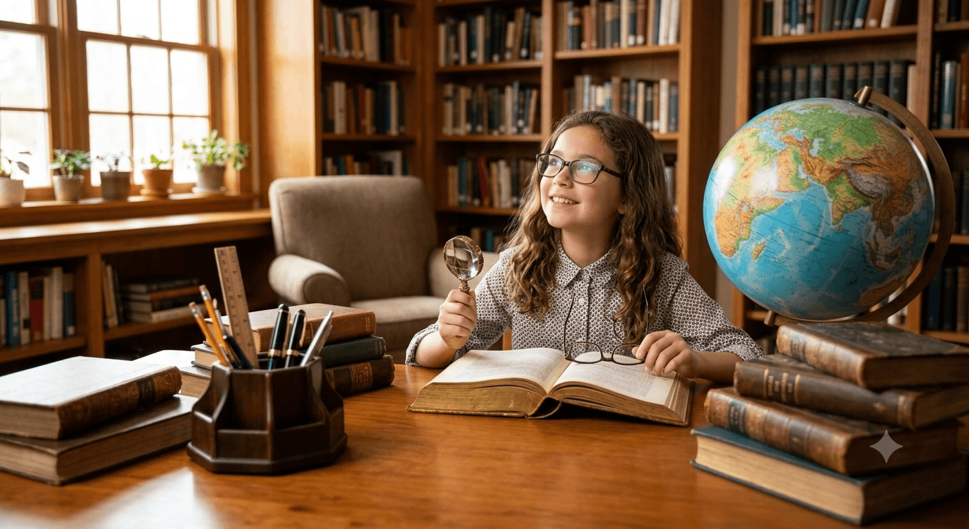 Young explorer on an adventurous summer learning journey