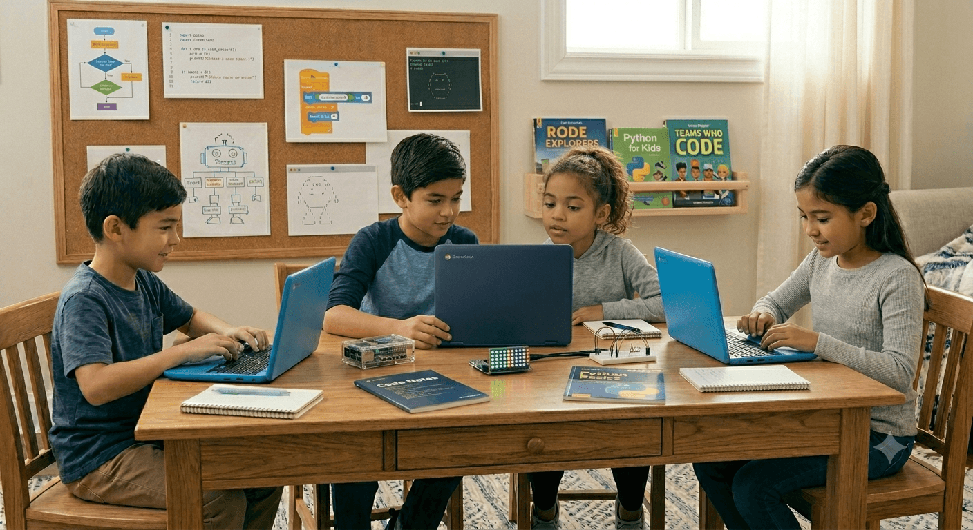 Student engaged in structured online learning