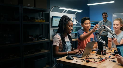 Middle school robotics collaboration